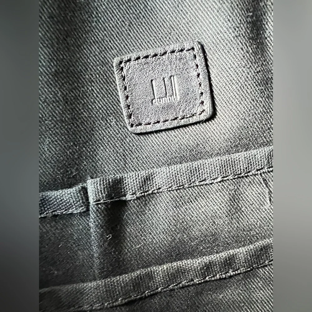 Dunhill Canvas Messenger Bag Crossbody Shoulder Grey black VTG certificate card